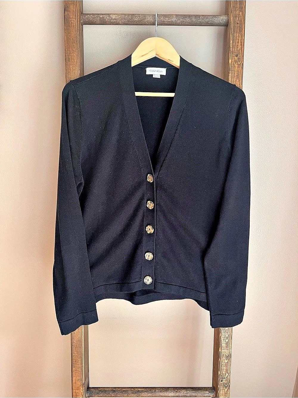 Calvin Klein Black Cardigan Size Large Like New